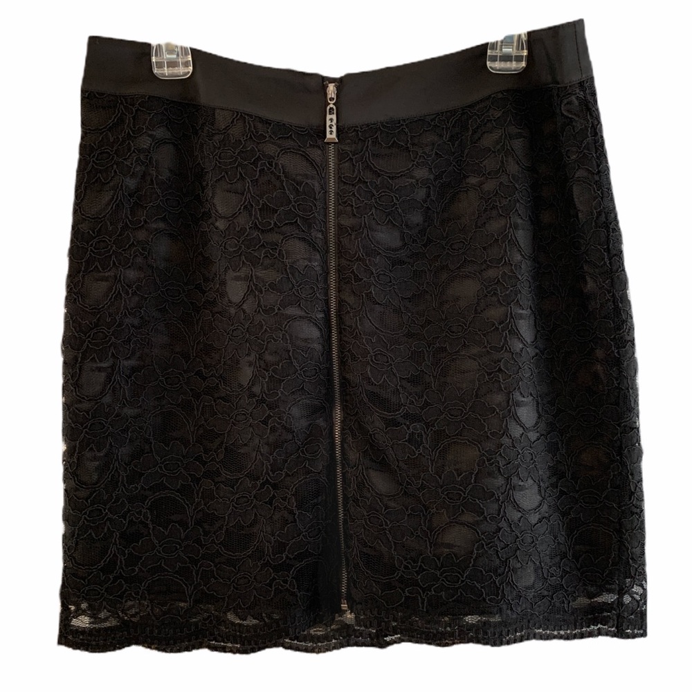 Laundry Lace & Satin Zipper Skirt